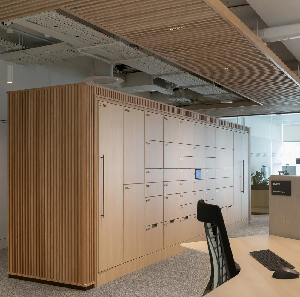 Workplace smart locker installation