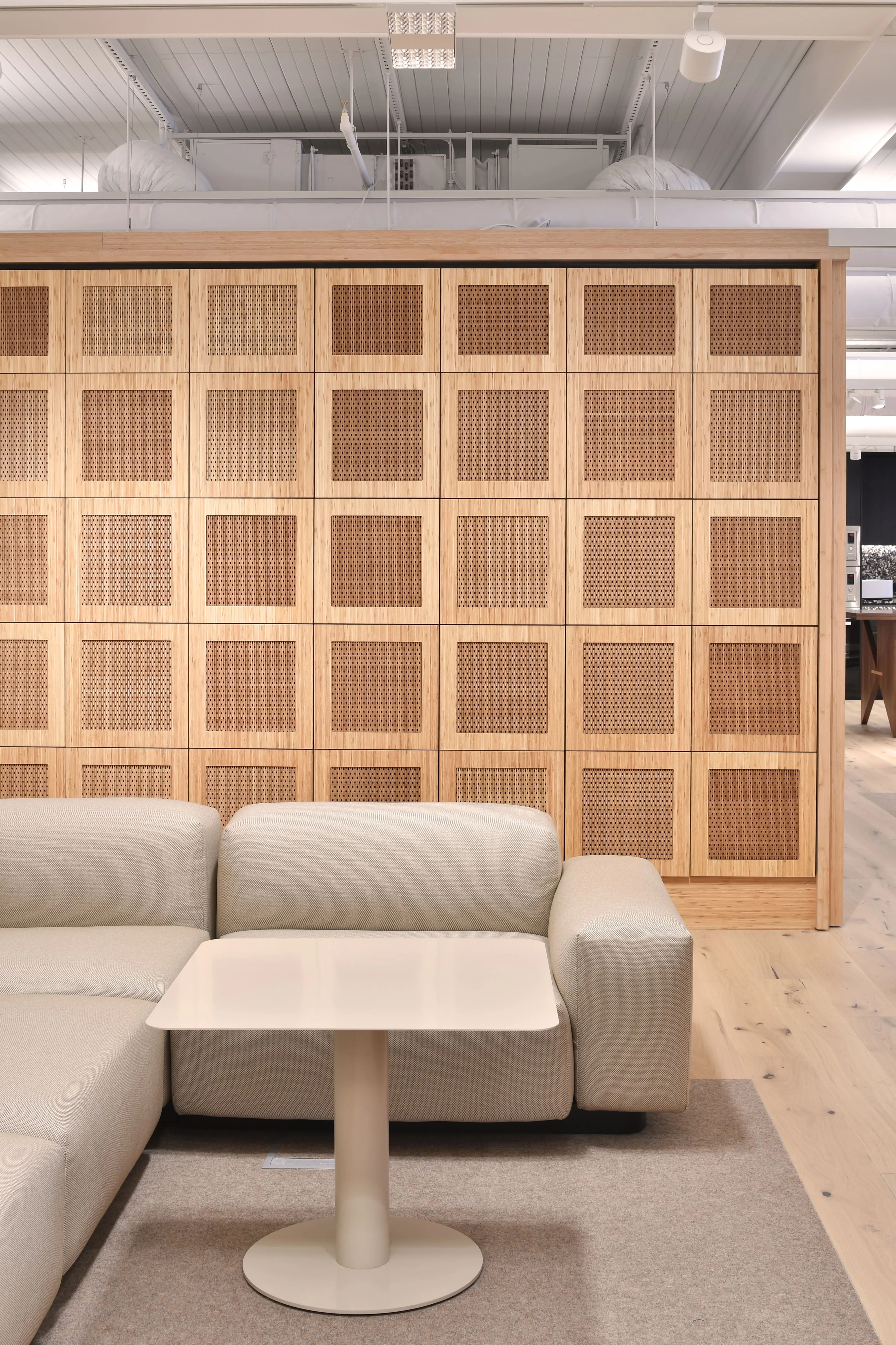 Yellowbox smart lockers in timber workplace joinery